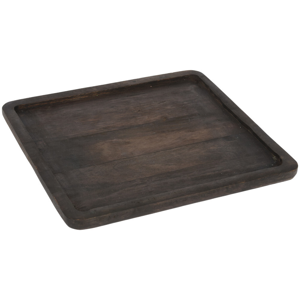 Tablett rechteckig 33 x 30 cm aus gebranntem Mangoholz
