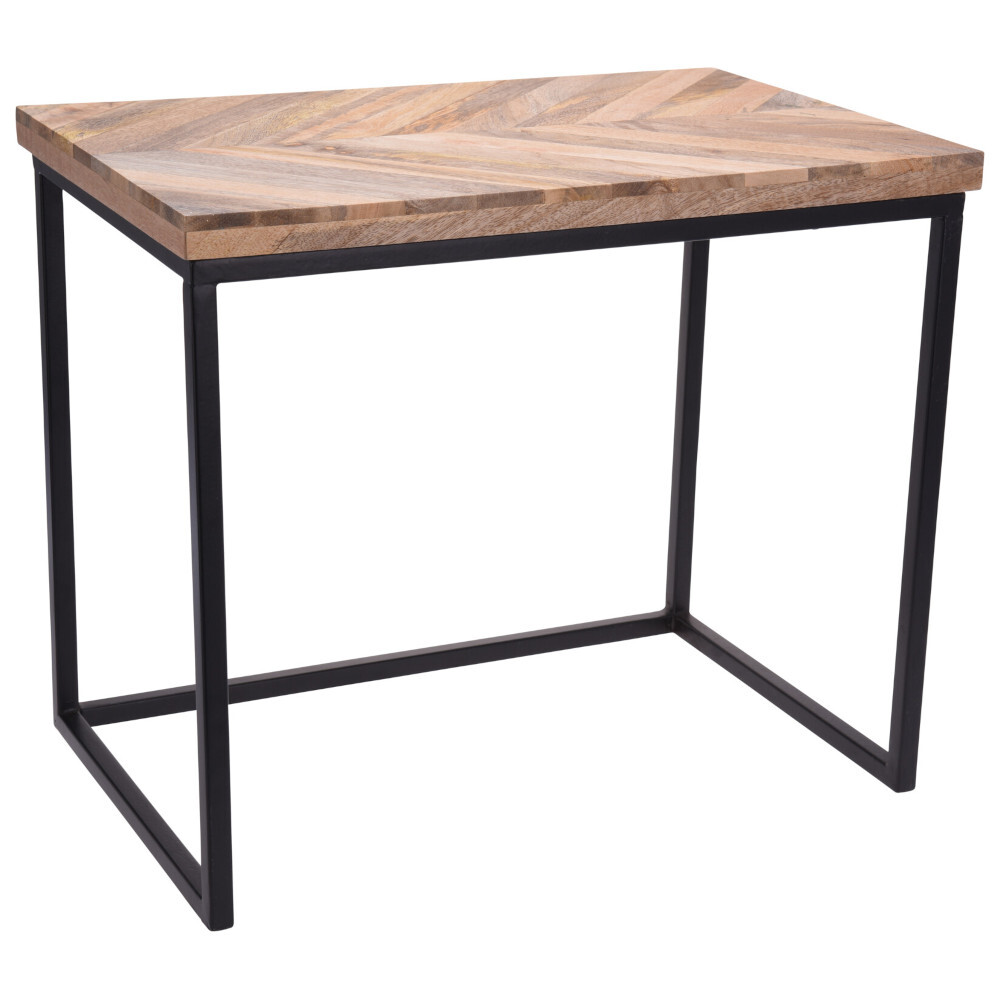 Beistelltisch-Set 3-teilig rechteckig mit Mangoholz-Tischplatte und Rahmen B-Ware image number 1