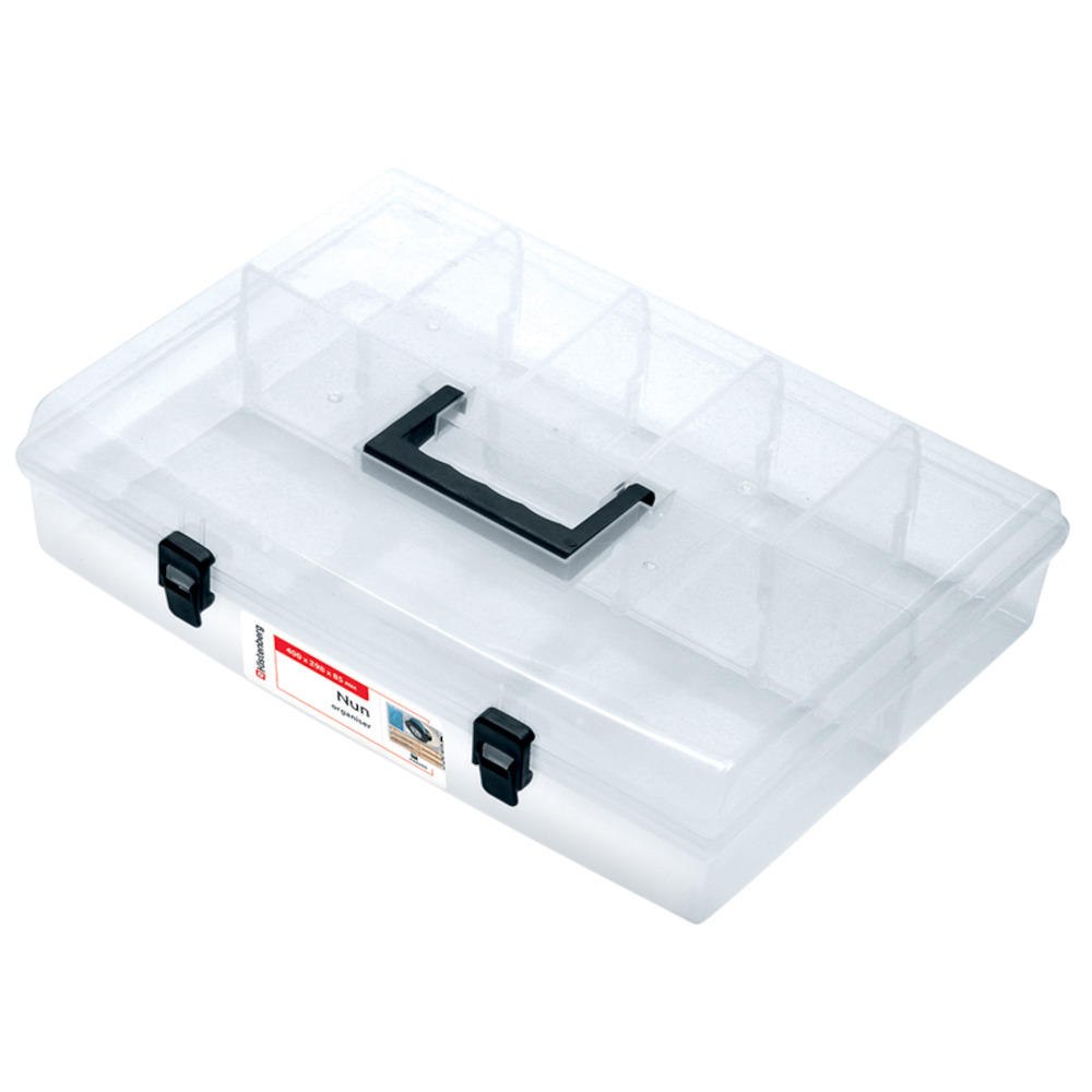 Sortimentskasten 85x298x400 mm 6F&auml;cher Kunststoff Kleinteilemagazin Kleinteilebox