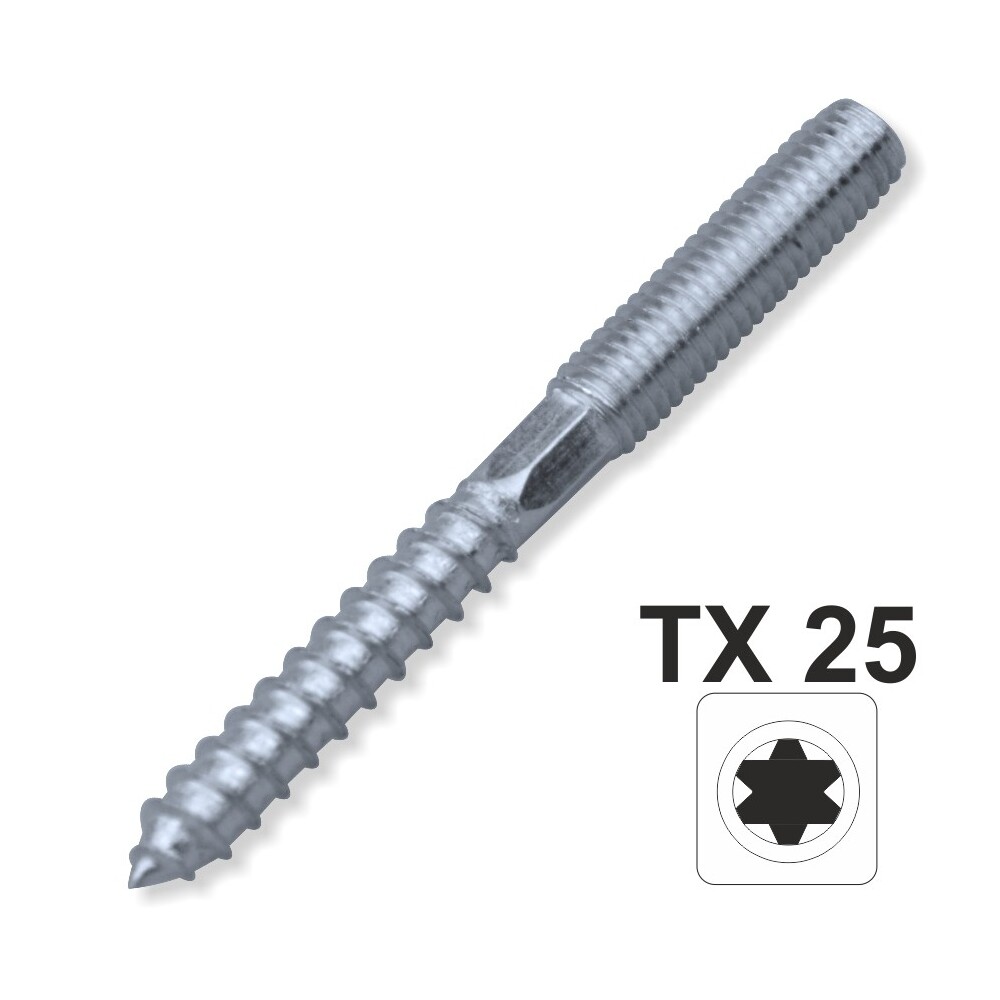 Stockschraube TX 10 x 120 mm Innensechsrund galvanisch verzinkt 6-kant Schl&uuml;sselfl&auml;che