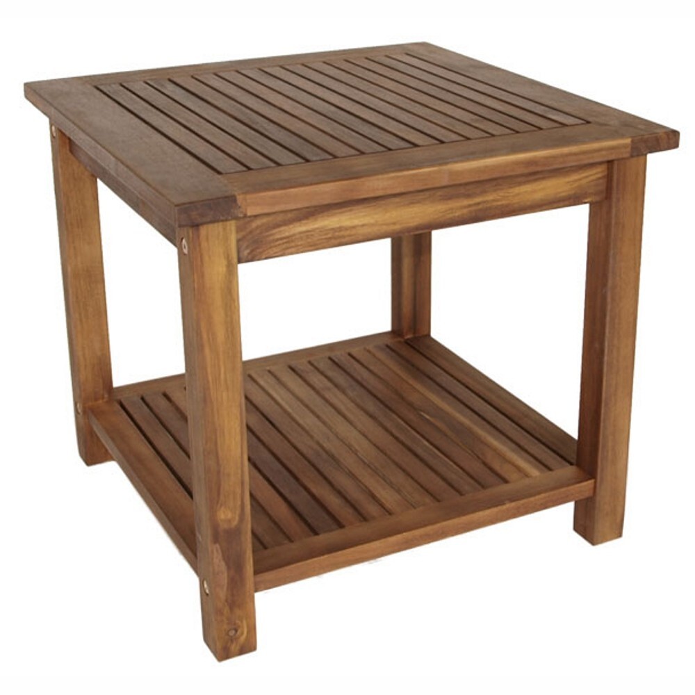 Beistelltisch 50 x 50 x 45 cm, Akazien-Holz ge&ouml;lt