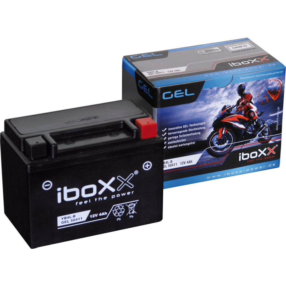 iboxx Motorradbatterie GEL 12V4Ah YB4L-B Starterbatterie