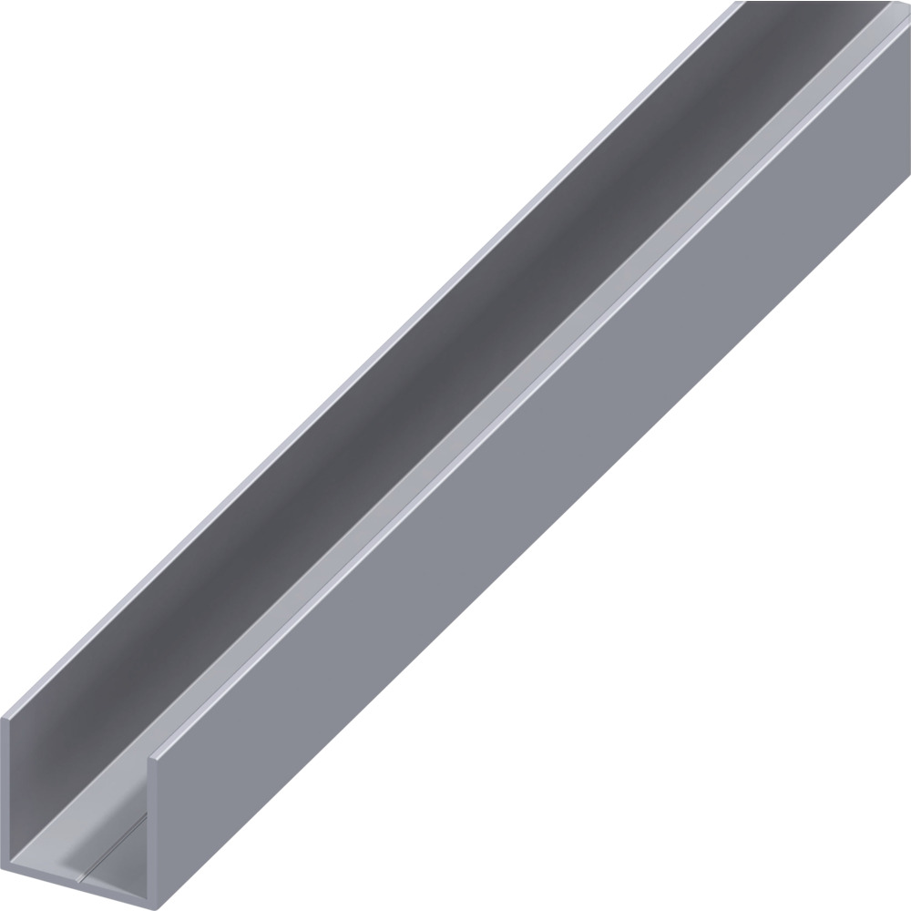 Quadrat-U Aluminium 1000 x 19,5 x 1,5 mm blank