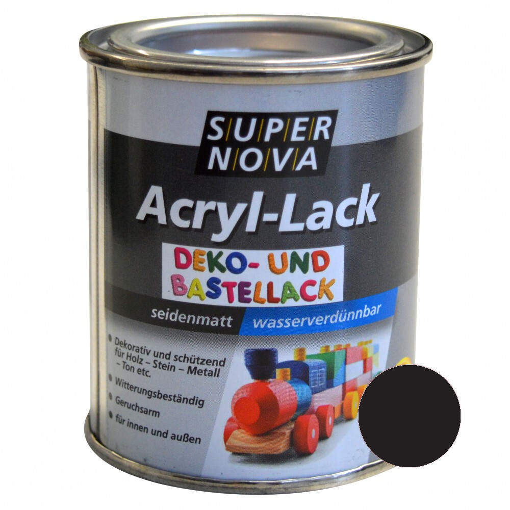 Super Nova Acryl Lack schwarz seidenmatt f&uuml;r innen und au&szlig;en