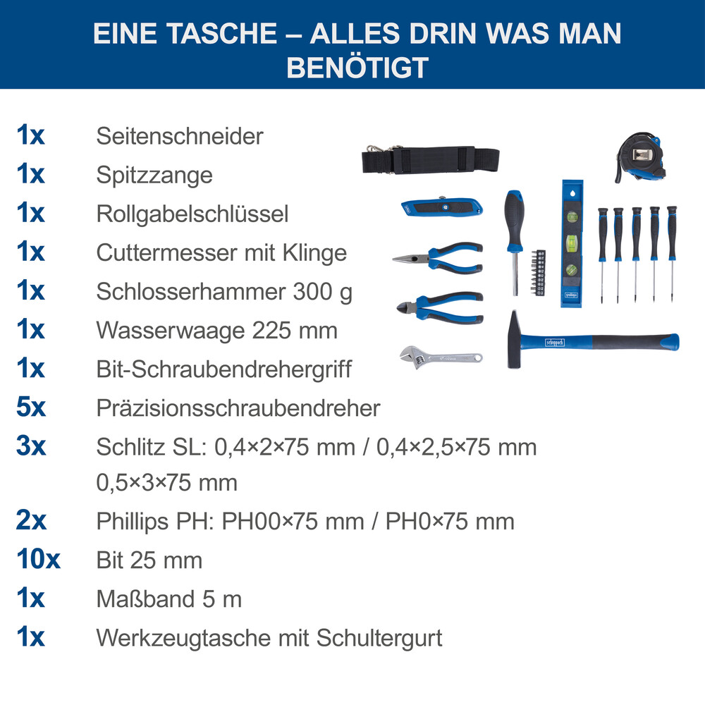 Scheppach Werkzeugtasche TC24, 23-teilig image number 3