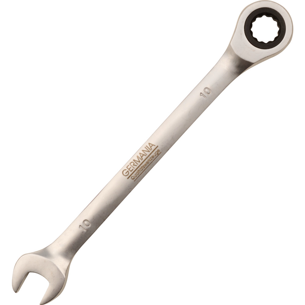 GERMANIA&reg; CV Maulschl&uuml;ssel Ringschl&uuml;ssel Ratsche 10 mm satiniert