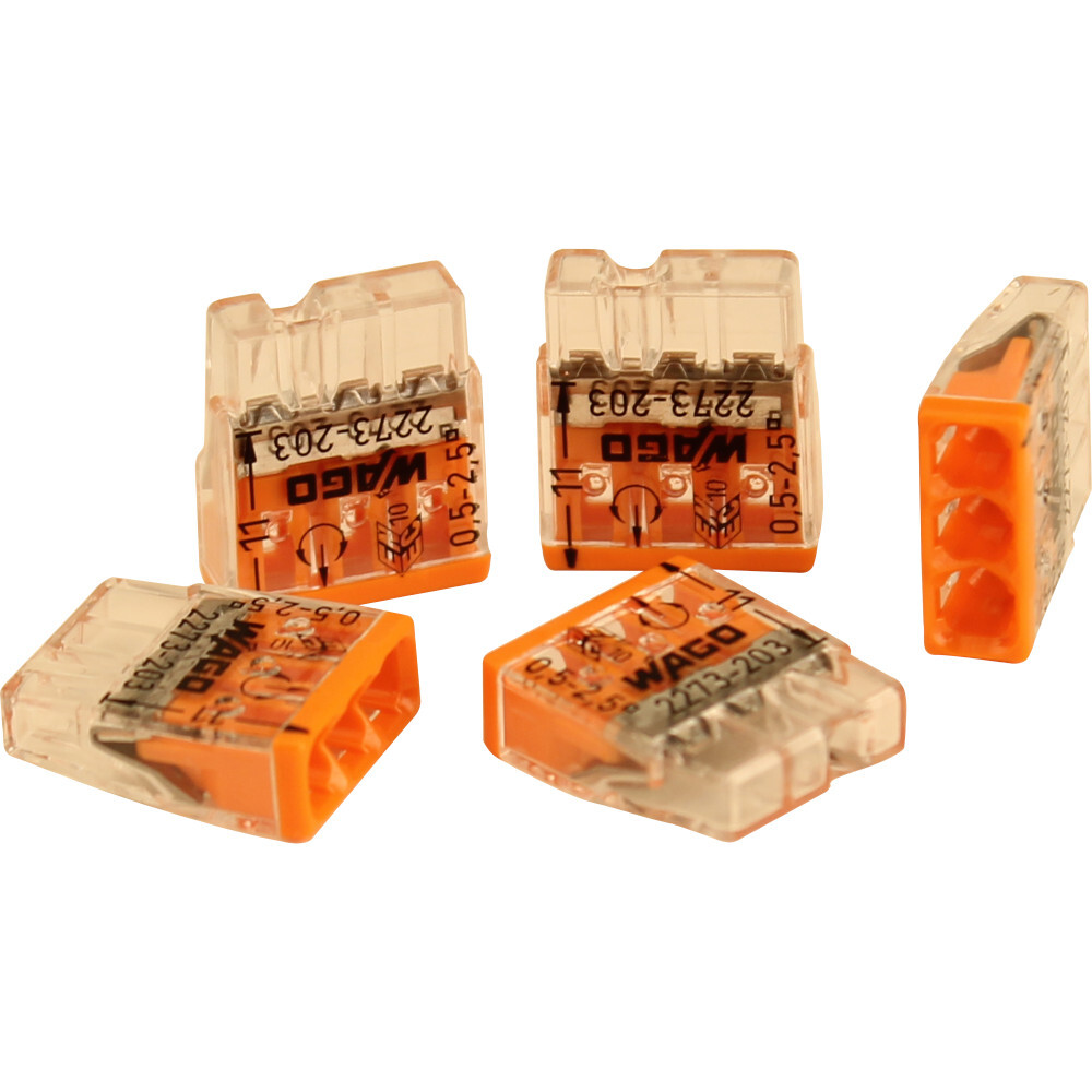 WAGO Dosenklemme Compact 3-polig 0,5 - 2,5mm&sup2; 30 St&uuml;ck