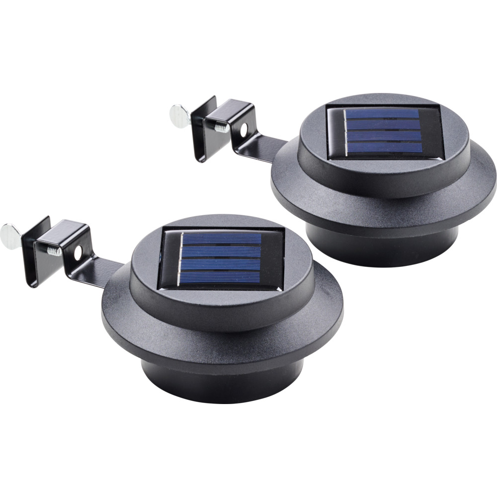 Solar-Dachrinnenleuchten-Set 2 St&uuml;ck aus Kunststoff