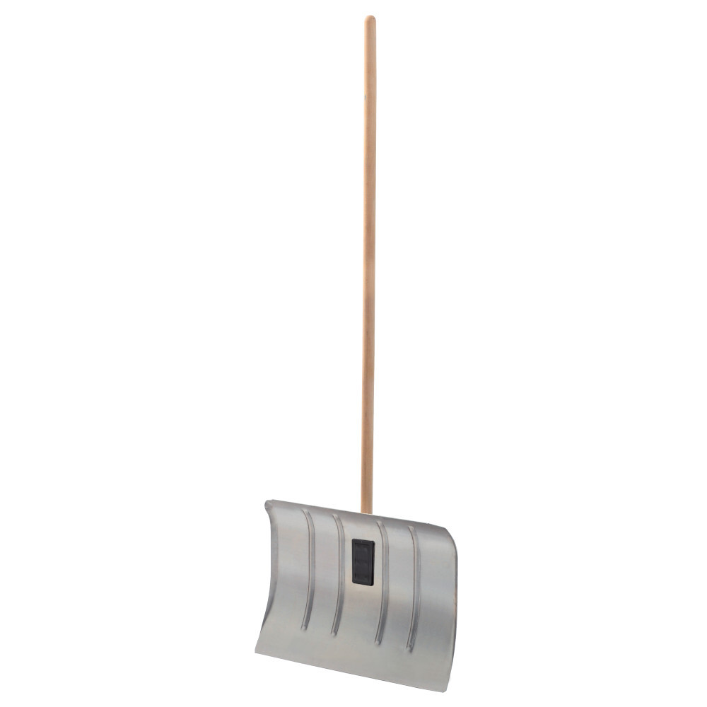 Schneeschieber 50 cm aus Aluminium mit Holzstiel