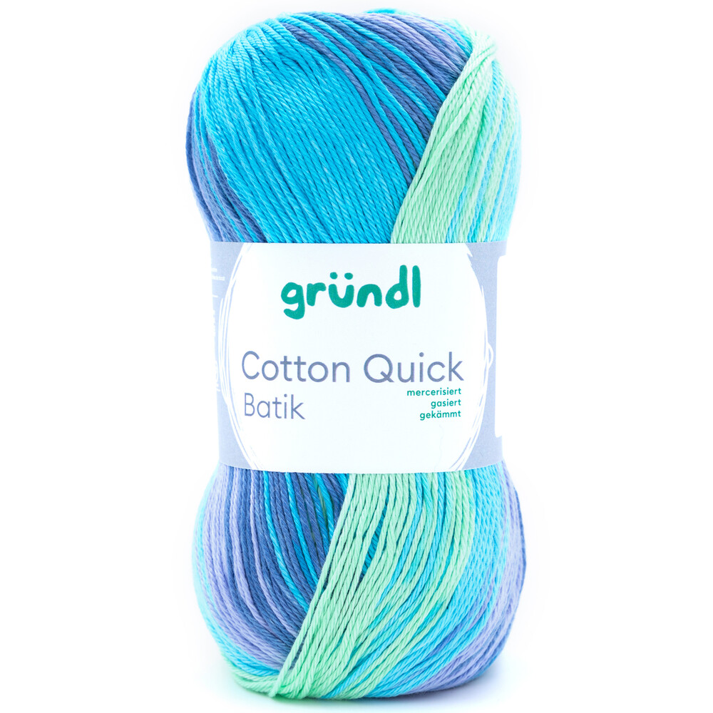 Garn Cotton Quick 100 g, hellblau-violett-apfelgr&uuml;n