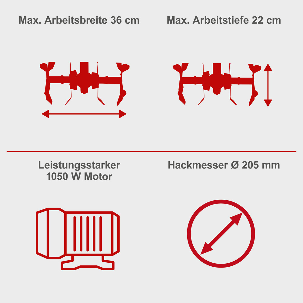 Scheppach Elektro-Motorhacke MTE380 1050 Watt image number 7