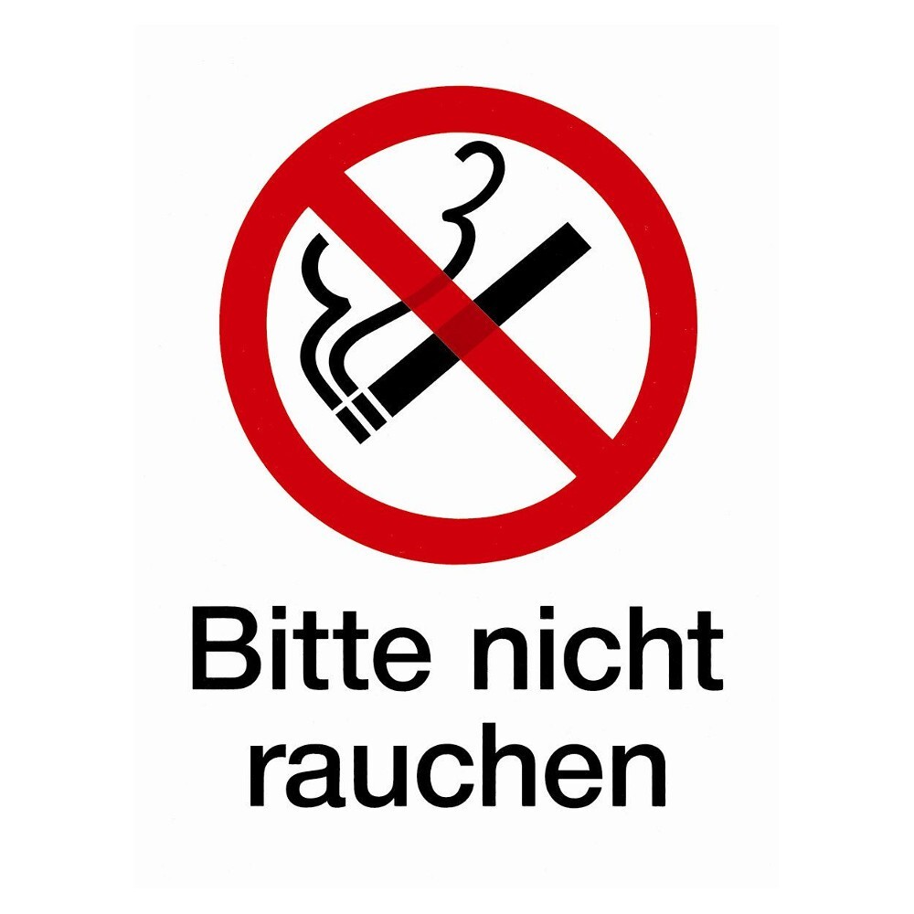 Rauchen verboten Schild 194 x 260 mm, selbstklebend