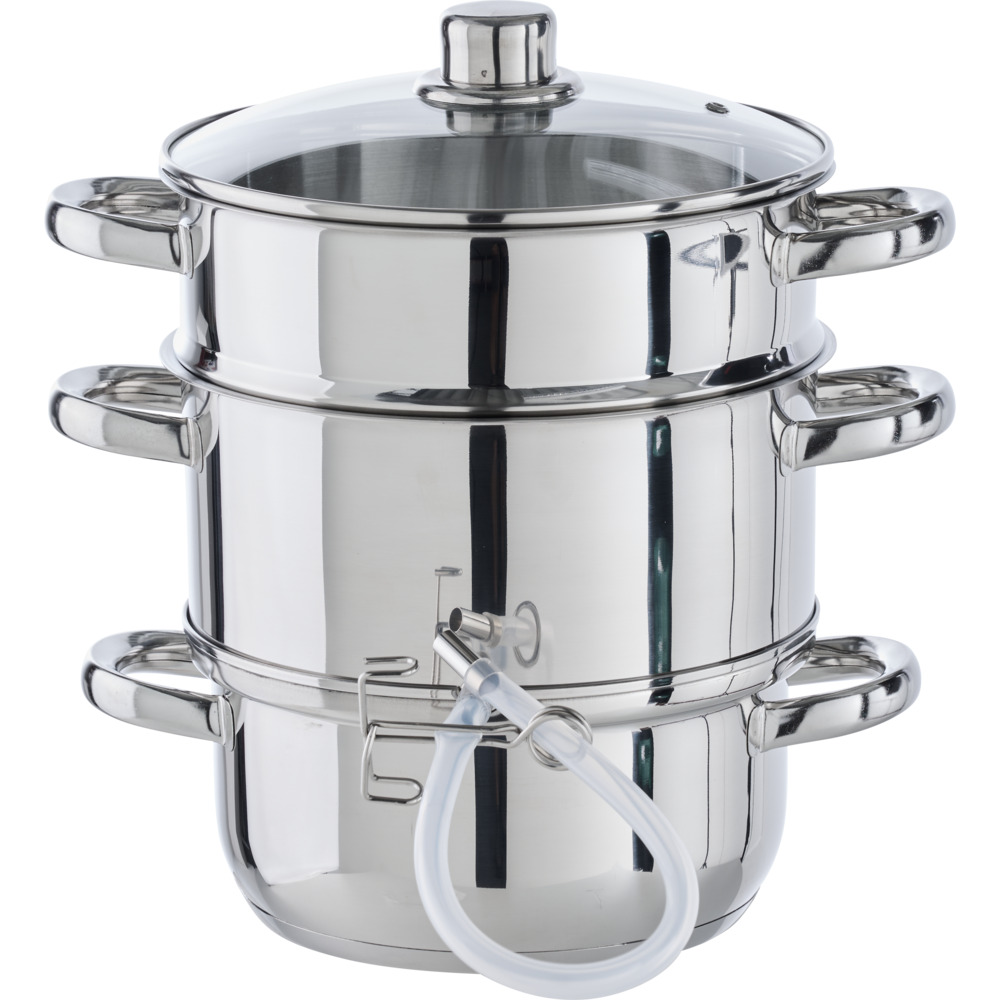 Dampfentsafter-Set 3-teilig 6 Liter aus massivem Edelstahl