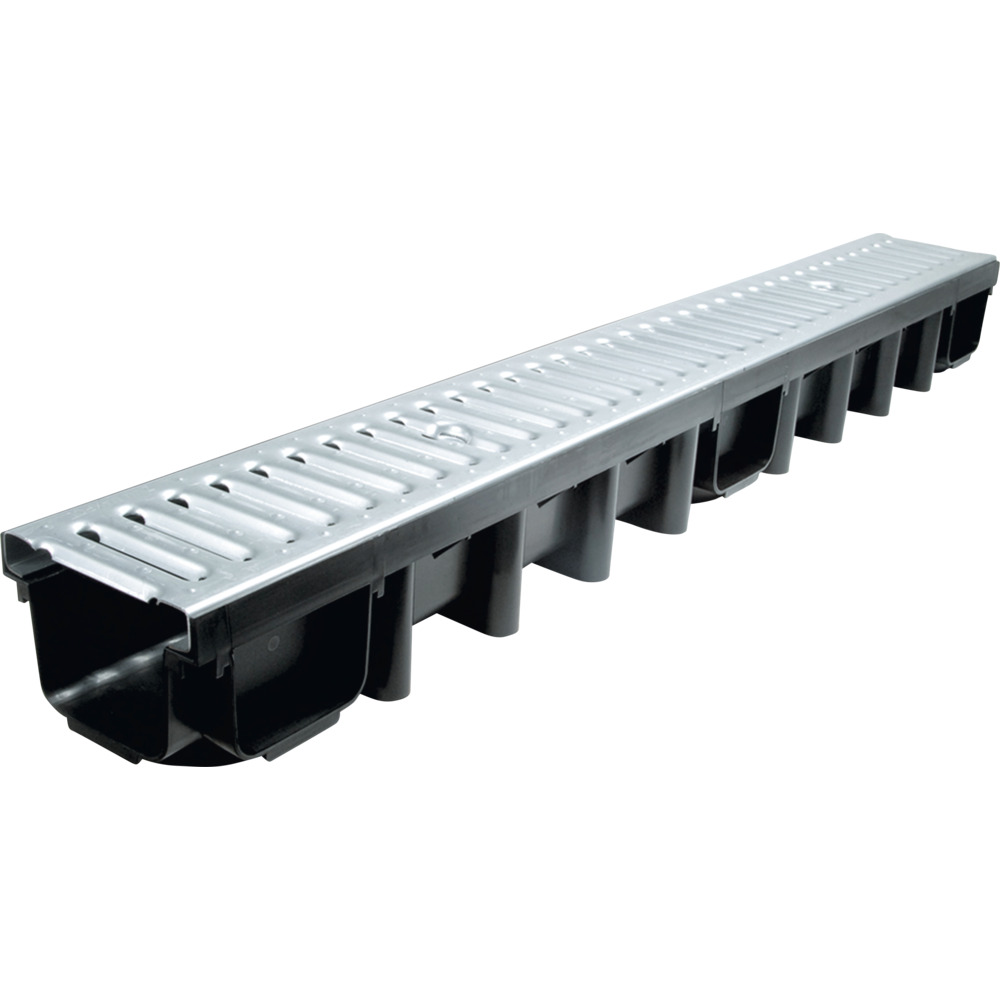 Entw&auml;sserungsrinne 1000 x 98 mm Gitter verzinkt