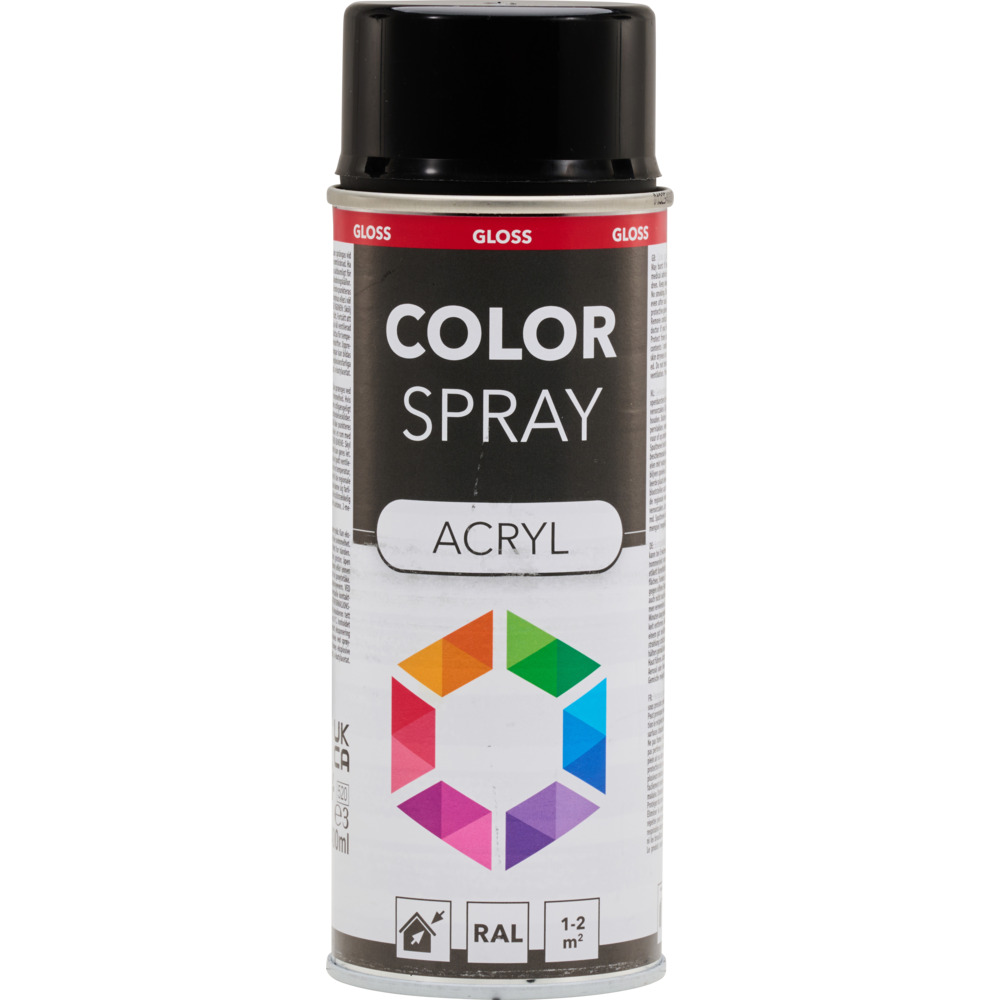 Lackspray 400 ml Acryl RAL9005 schwarz gl&auml;nzend