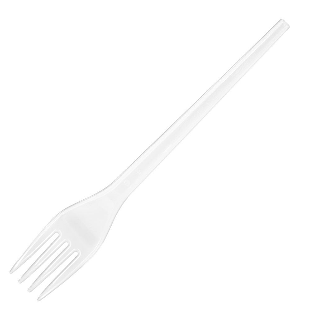 Mehrweg-Gabel 50 St&uuml;ck aus transparentem Kunststoff 18,5 cm lang image number 1