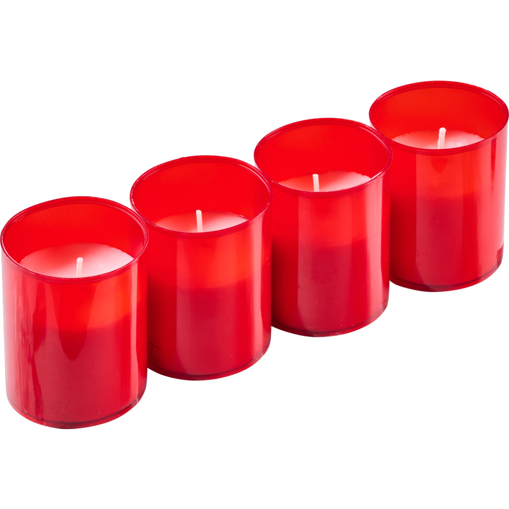Grabkerzen Nachf&uuml;llpack 4er-Set rot