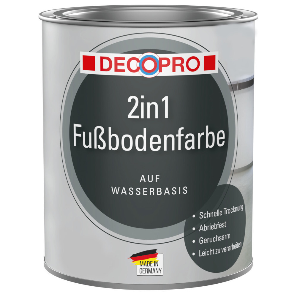 DECOPRO 2in1 Fu&szlig;bodenfarbe 750 ml in Kieselgrau