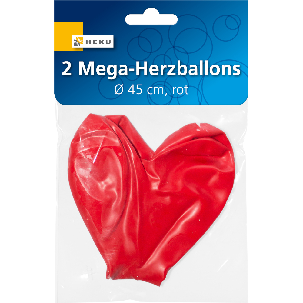 Mega Herzballon 2 St&uuml;ck in rot