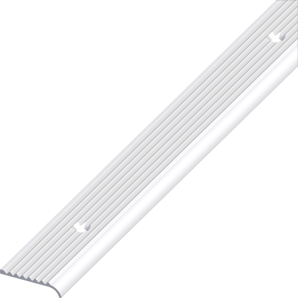 Abschlussprofil Aluminium eloxiert 1000 x 25 x 6 mm silberfarben rund gelocht gerillt