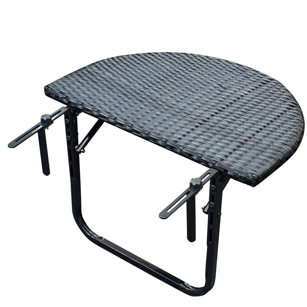 Balkonh&auml;ngetisch 60 x 40 cm, Polyrattan schwarz