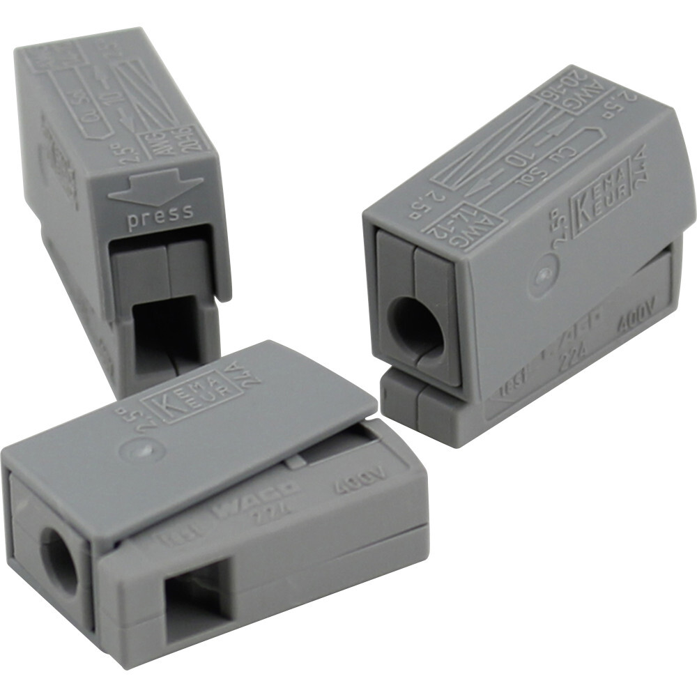 Wago Leuchtenklemme 1-polig, 0,5 - 2,5 mm&sup2;, 3 St&uuml;ck