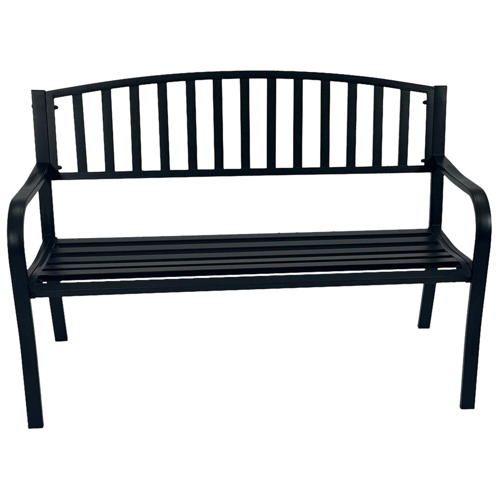 Gartenbank 2-Sitzer 127 x 63 x 85 cm Stahl Schwarz
