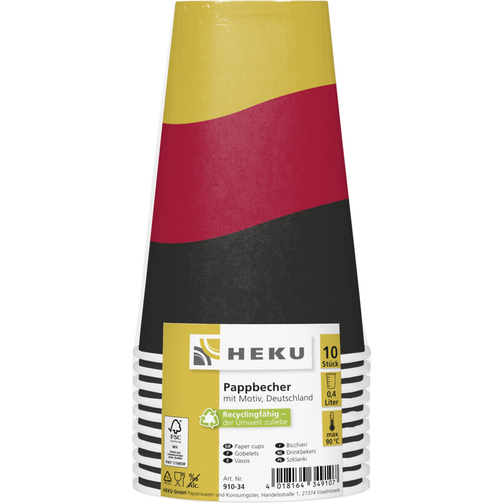 Pappbecher 0,4 L, 10 St&uuml;ck, Deutschland