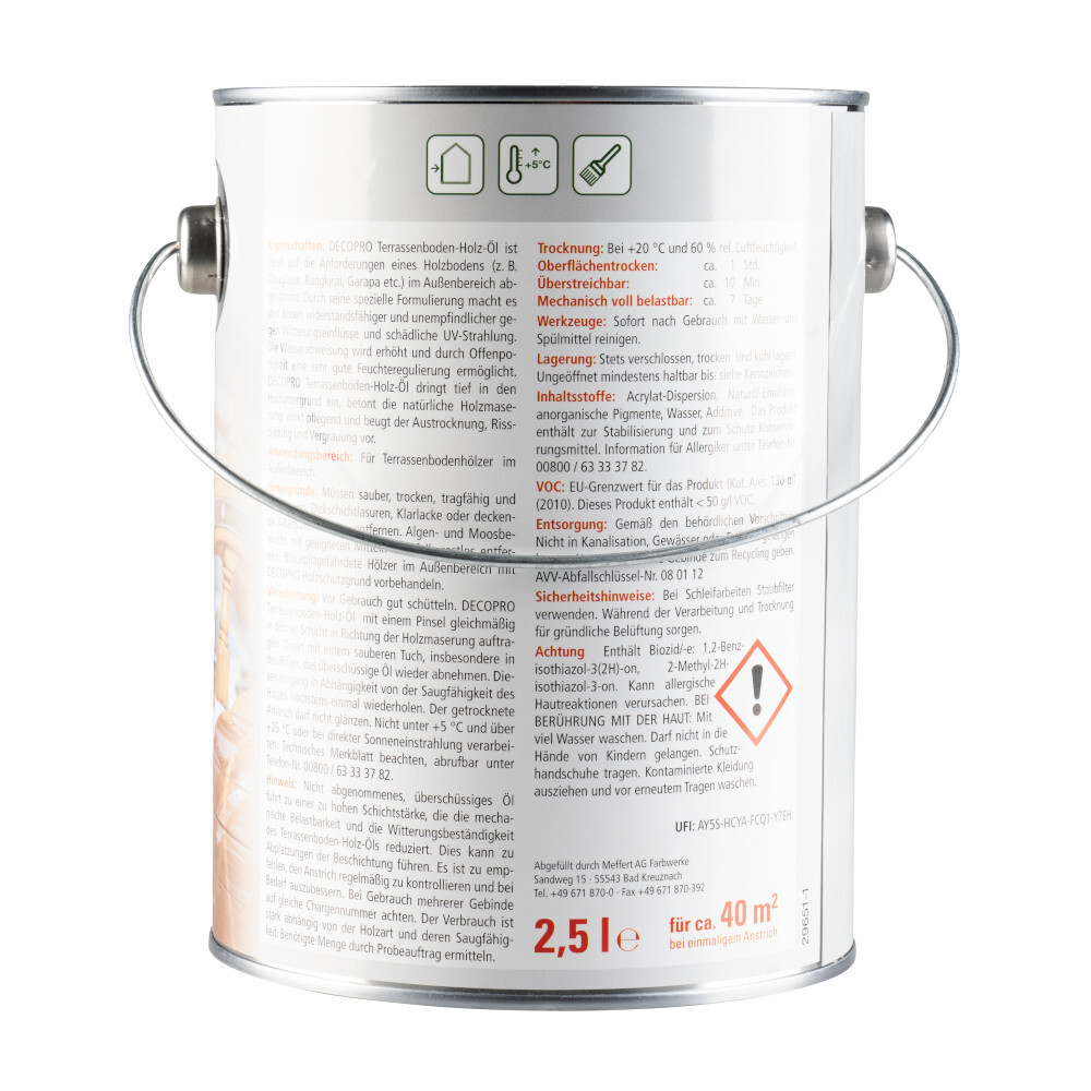 DECOPRO Terrassenboden-Holz-&Ouml;l 2500 ml douglasie image number 1