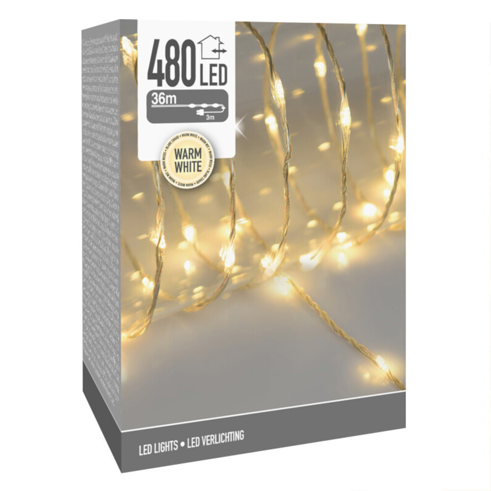 LED-Lichtschlauch 39 m mit 480 warmwei&szlig;en LEDs f&uuml;r innen und au&szlig;en