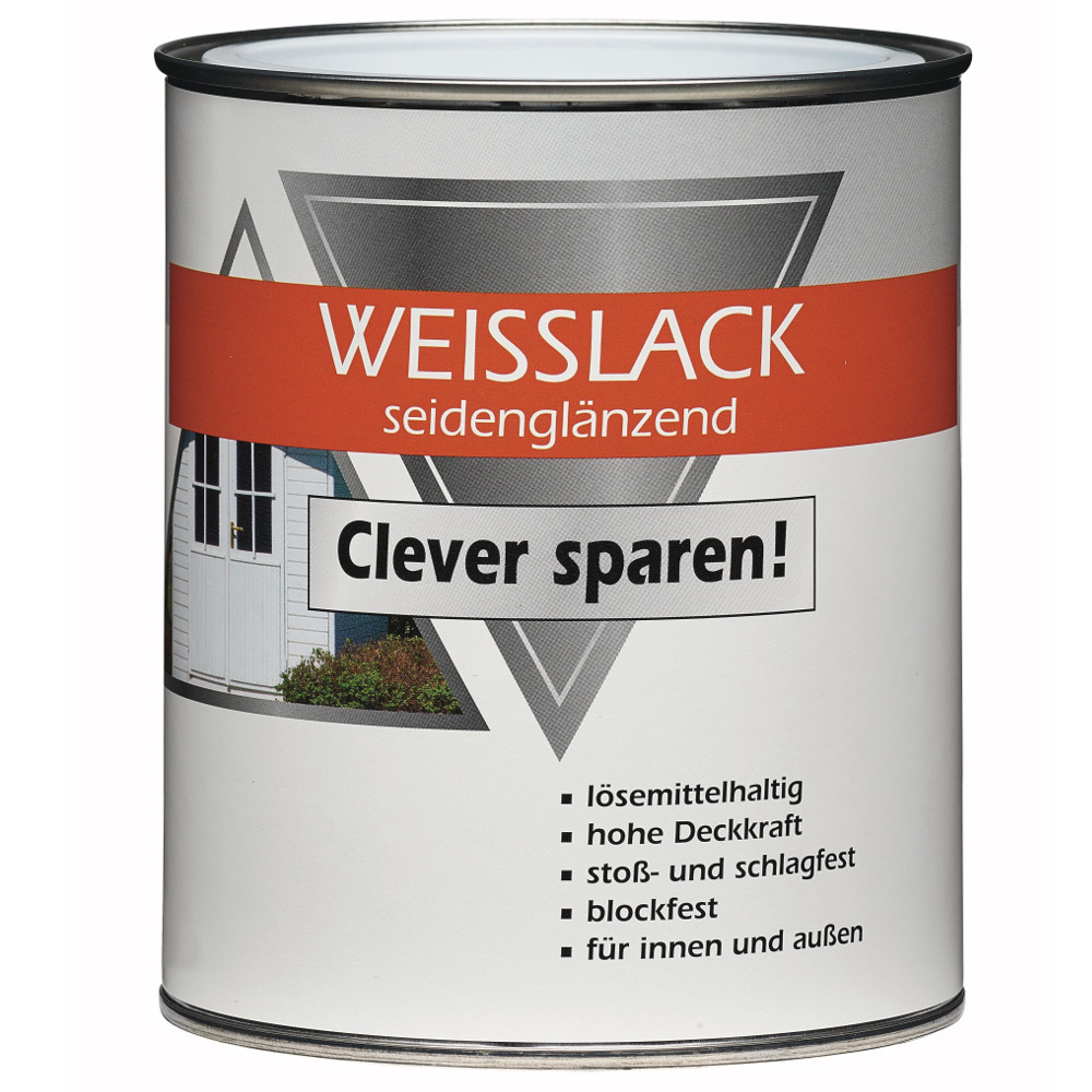 Wei&szlig;lack reinwei&szlig; RAL 9010 seidengl&auml;nzend f&uuml;r innen au&szlig;en