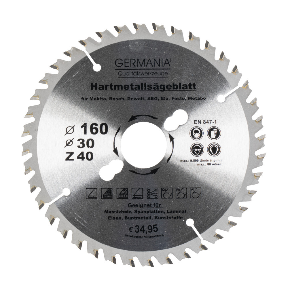 GERMANIA&reg; HM Multifunktionss&auml;geblatt &Oslash; 160 mm mit 40 Z&auml;hnen