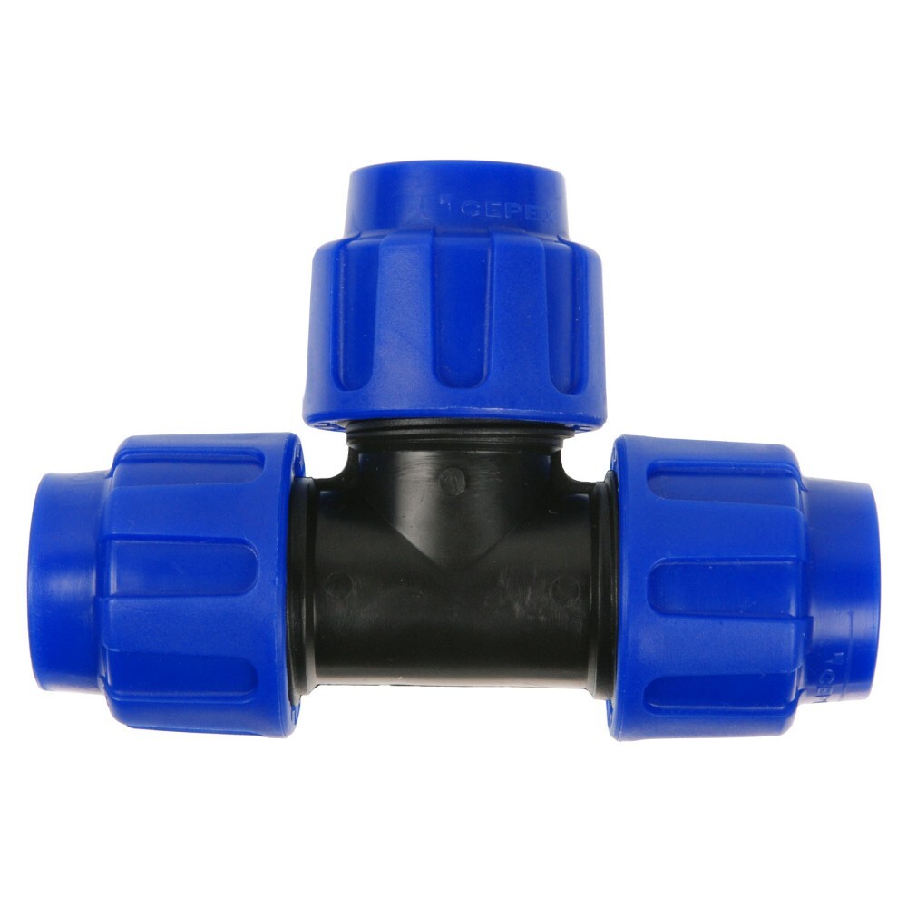 T-St&uuml;ck Polypropylen 3 x &Oslash;25 mm f&uuml;r HDPE-Rohr