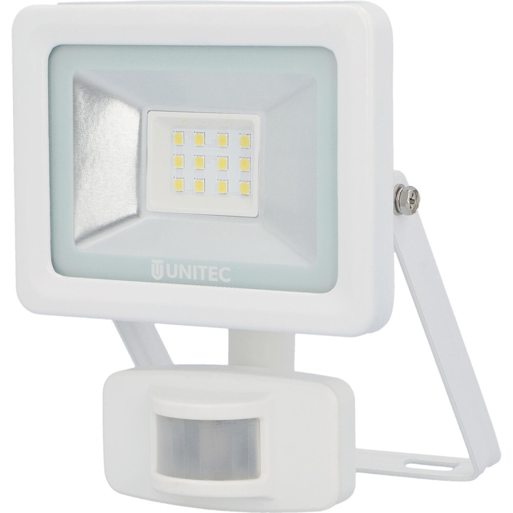 UNITEC&reg; LED-Strahler 7 Watt 850 Lumen 6500 K IP 44 mit Bewegungsmelder wei&szlig;