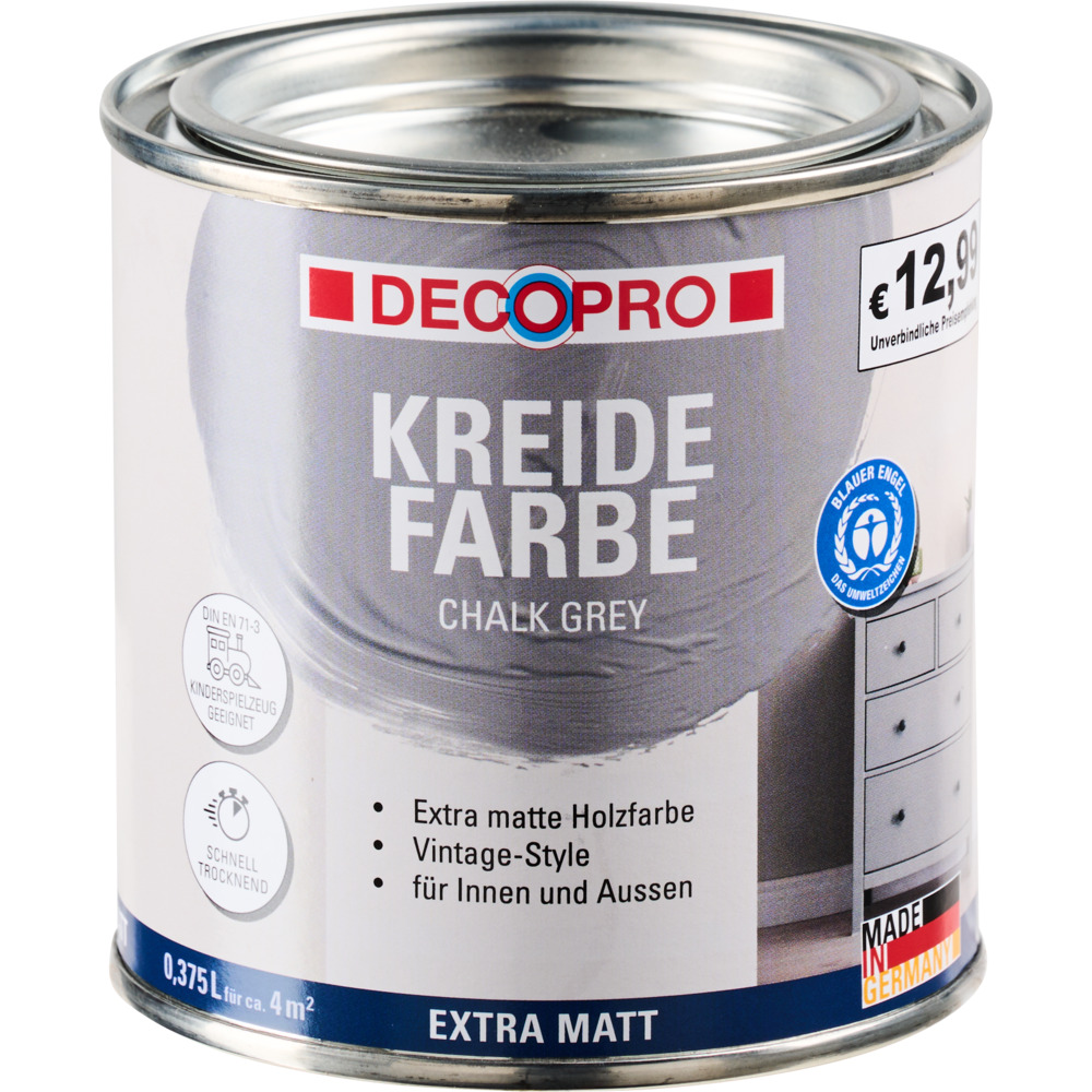 DECOPRO Kreidefarbe 375 ml chalk grey, matt