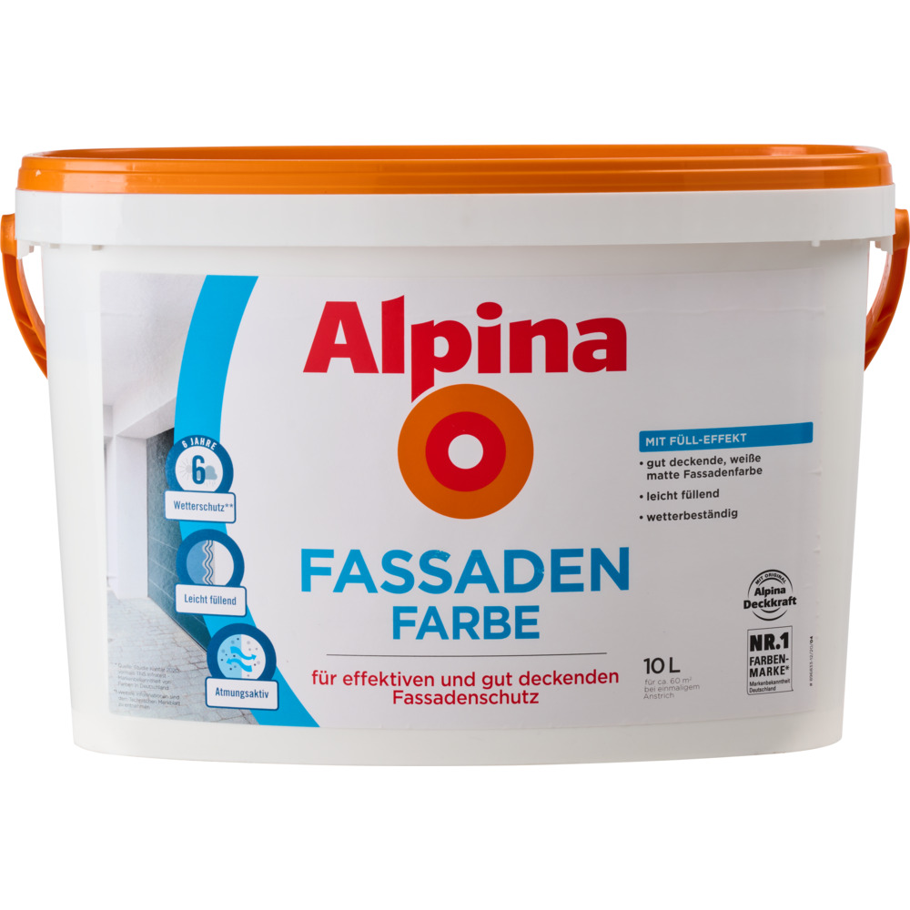 Alpina Fassadenfarbe wei&szlig; matt 10 Liter