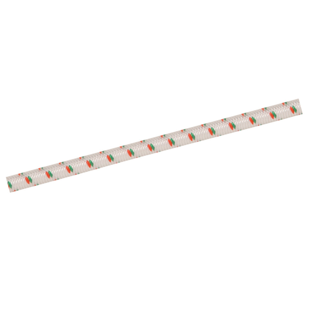 Gummiseil wei&szlig;-gr&uuml;n-orange &Oslash; 6 mm mit Polyester umflochten, Meterware