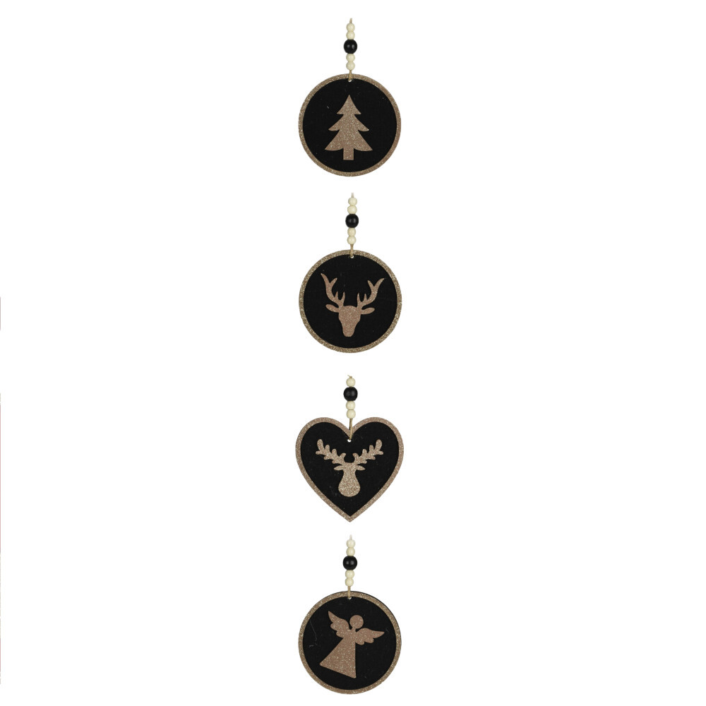 H&auml;ngedeko Weihnachtsornament 14 cm aus Filz in Schwarz