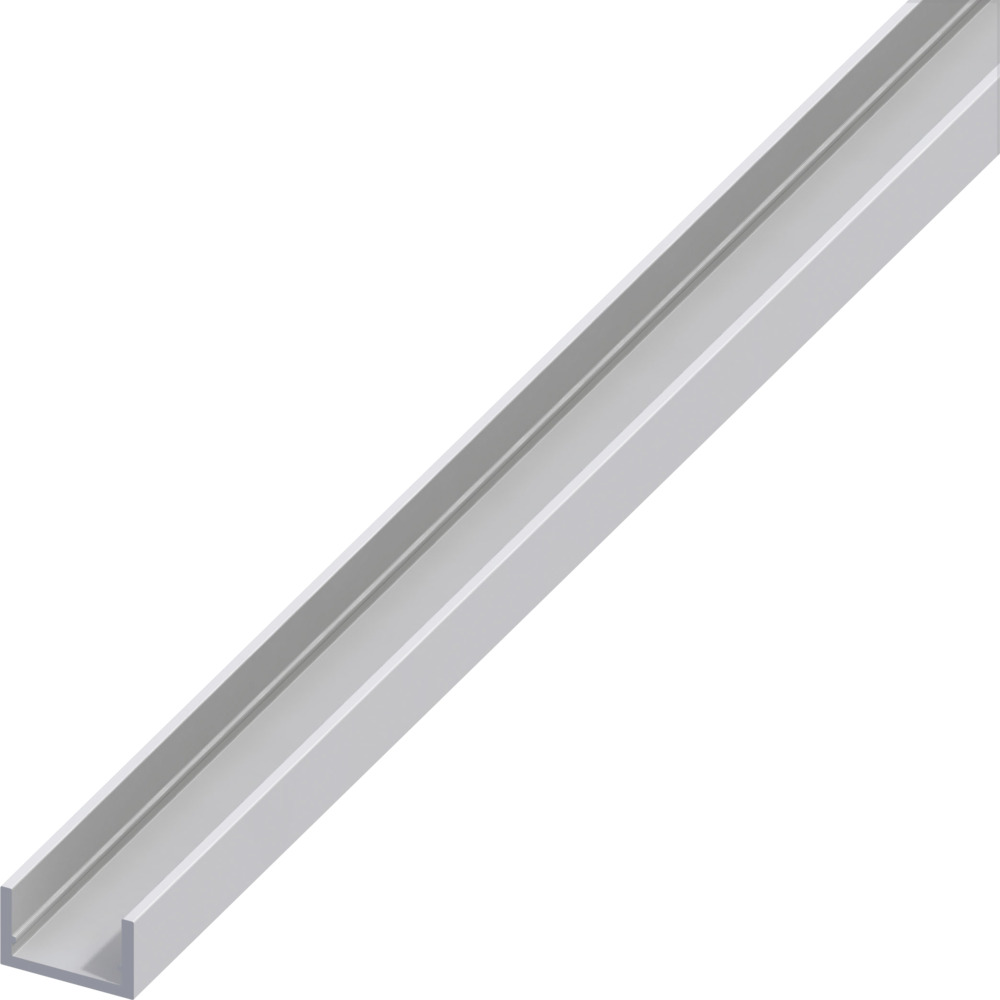 U-Profil Aluminium eloxiert 1000 x 10 x 22,5 x 1,5 mm silberfarben