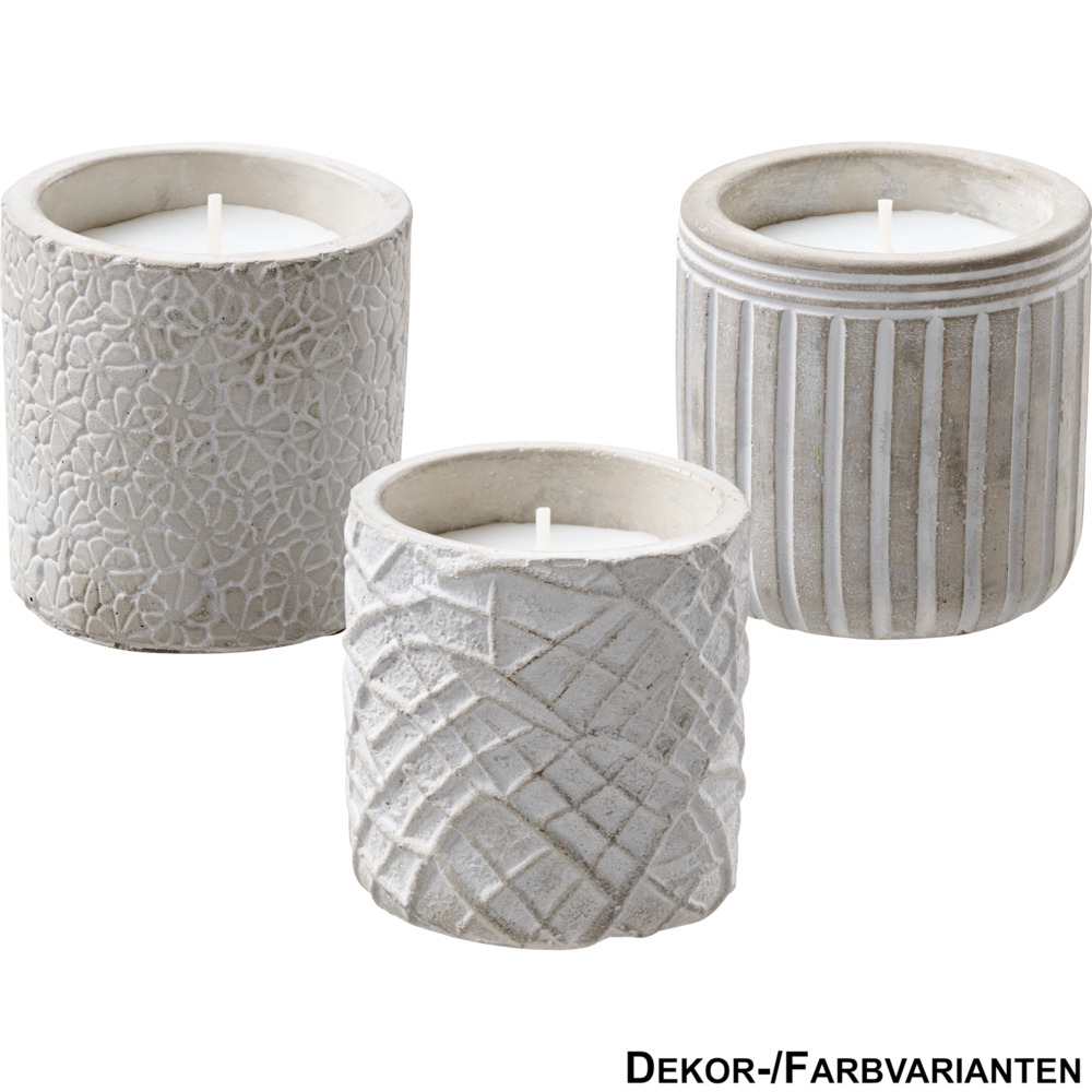 Citronellakerze &Oslash; 7,5 cm im Betontopf