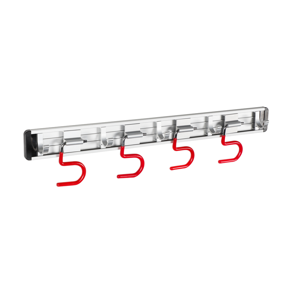 Ger&auml;teleiste 50 cm mit 4 Klemm-Haken aus Aluminium