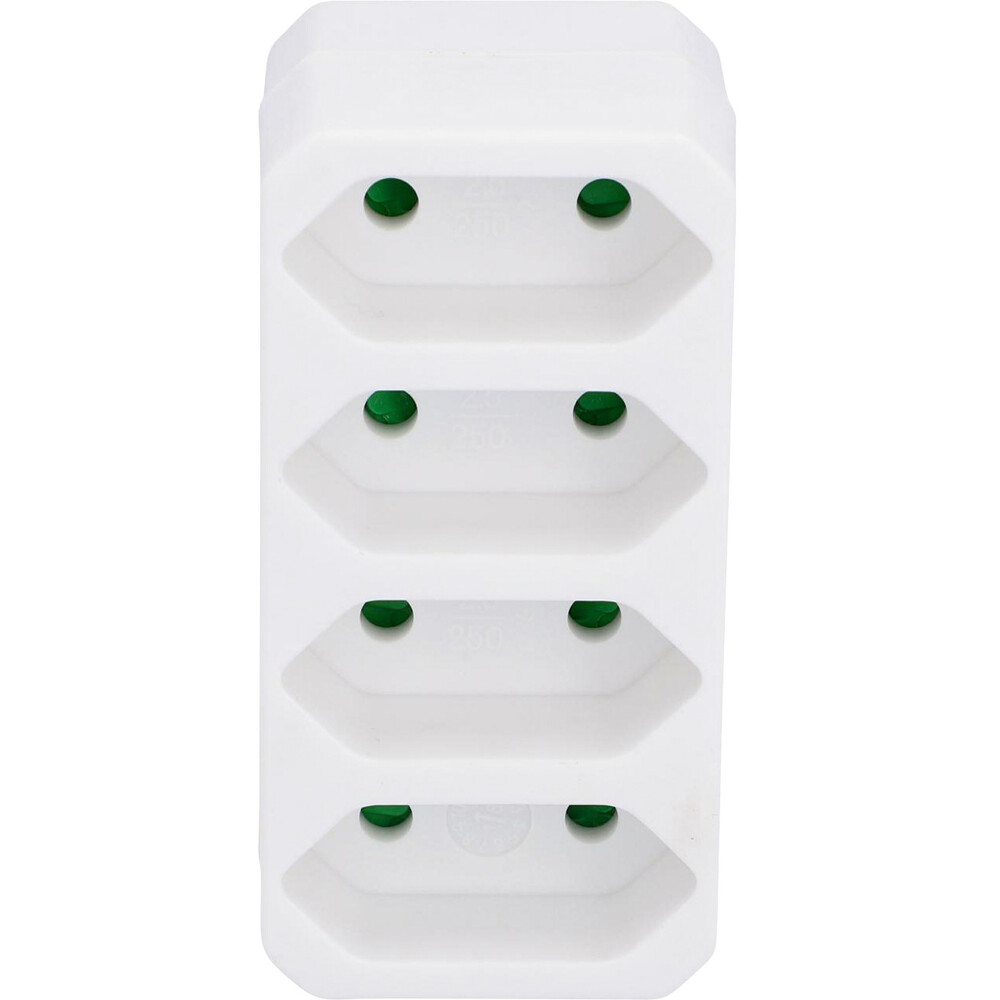 Steckdosenadapter 4-fach f&uuml;r innen wei&szlig;