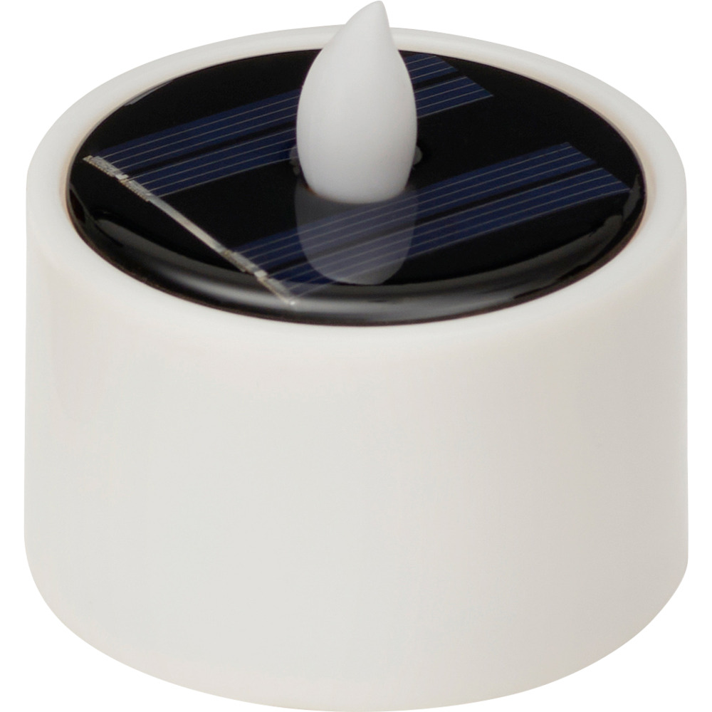 LED-Solar-Teelicht mit gelber Flacker-LED