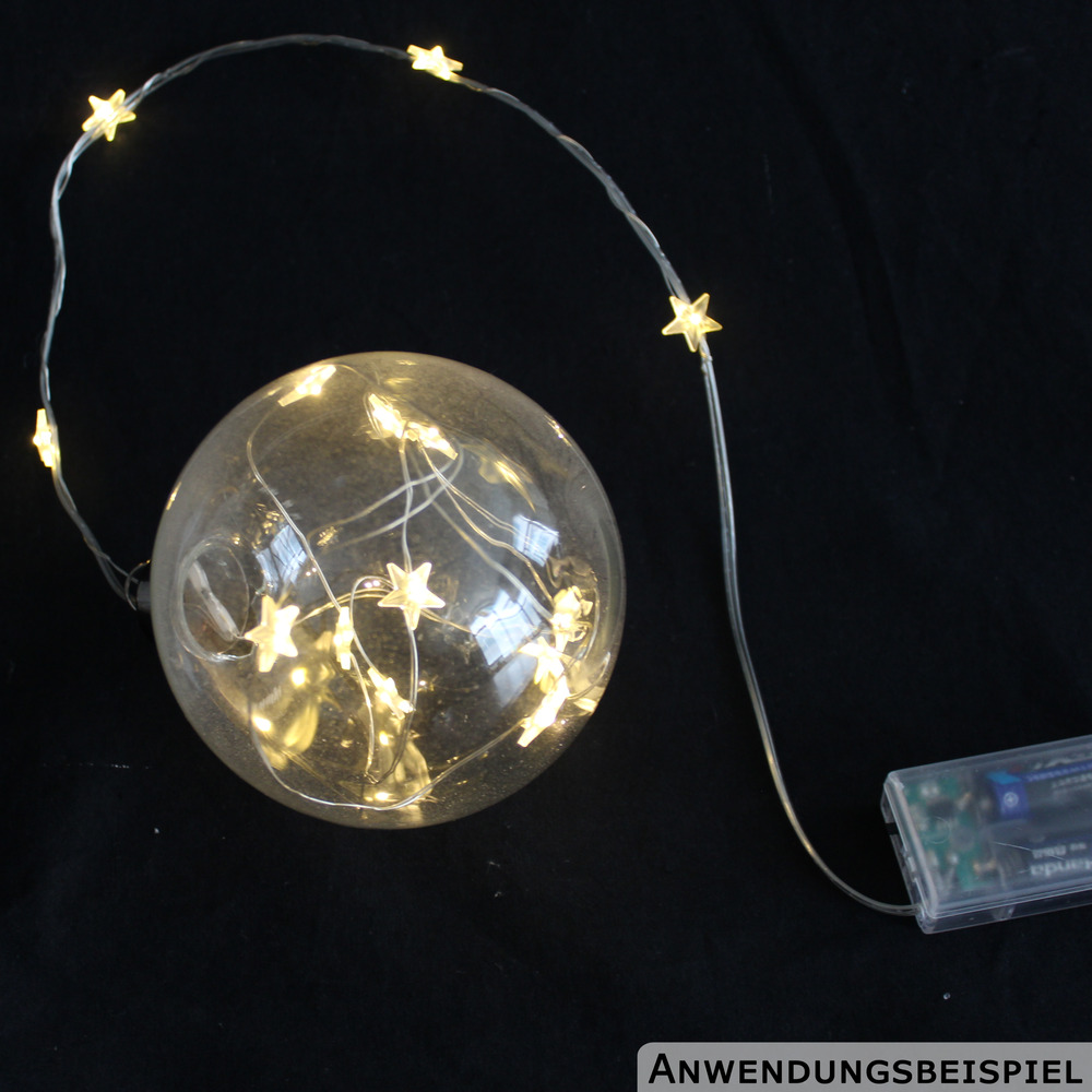 LED-Deko-Glaskugel batteriebetrieben mit 10 Sternen-LEDs &Oslash; ca. 10 cm image number 2