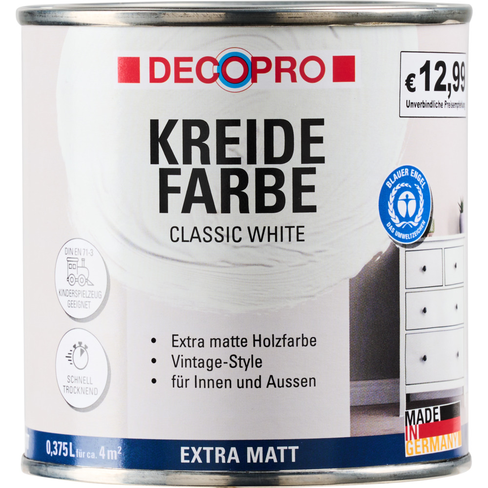 DECOPRO Kreidefarbe 375 ml classic white, matt image number 1