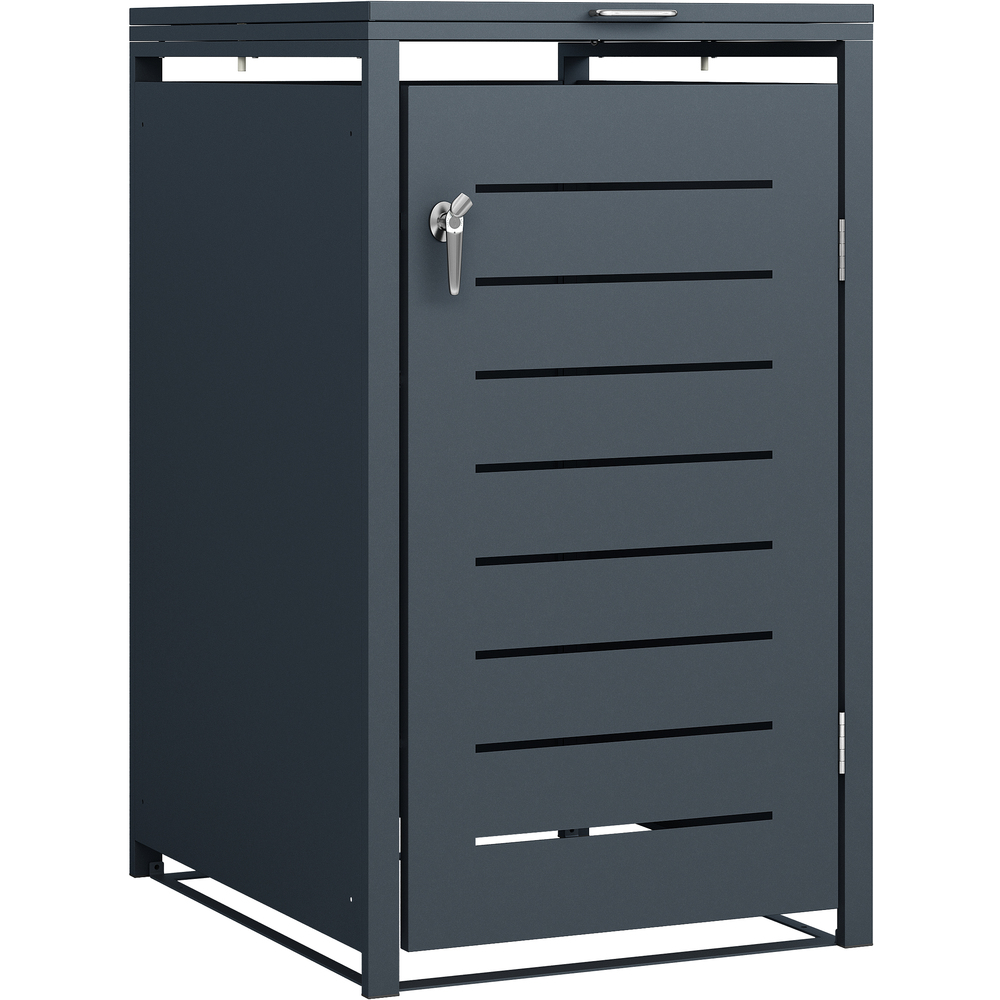 M&uuml;lltonnenbox klein 1x 120 Liter, Stahl verzinkt, anthrazit