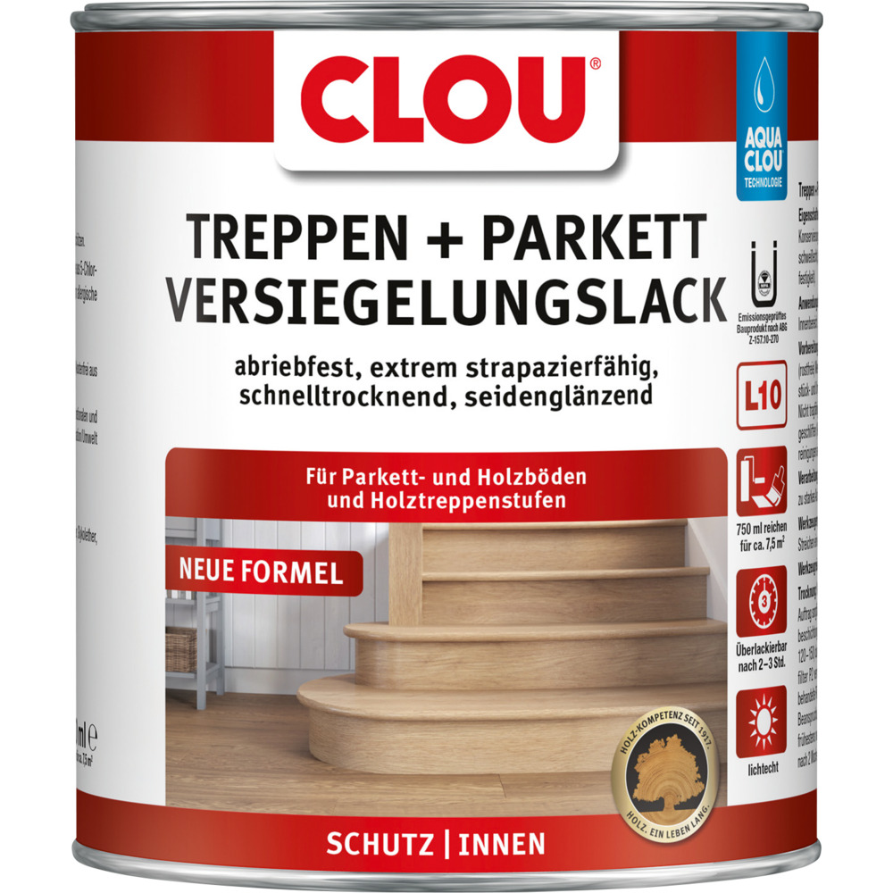 Aqua Clou&reg; Treppen- und Parkettversiegelungslack 750ml
