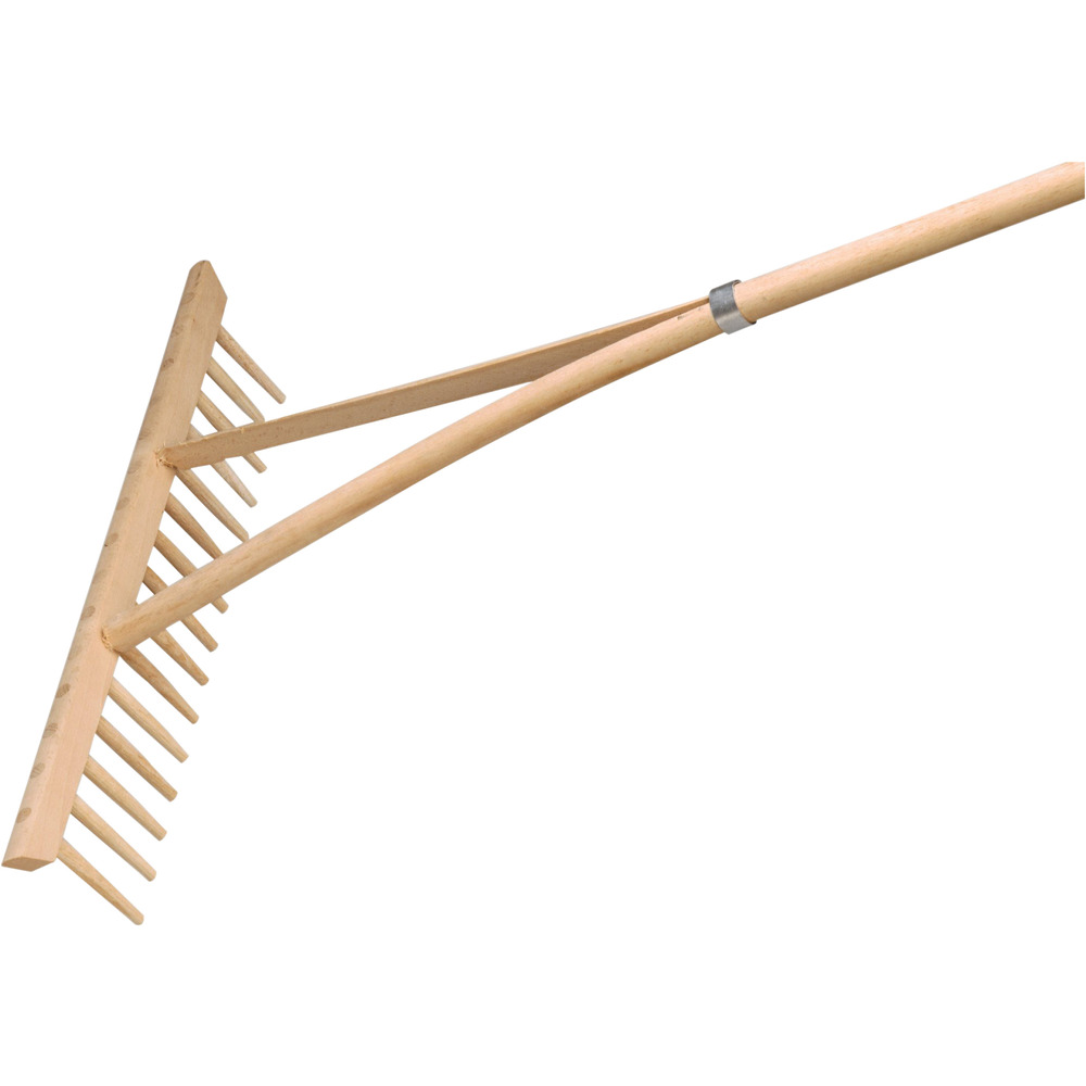 Heurechen aus Holz mit 16 Zinken und Stiel 160 cm