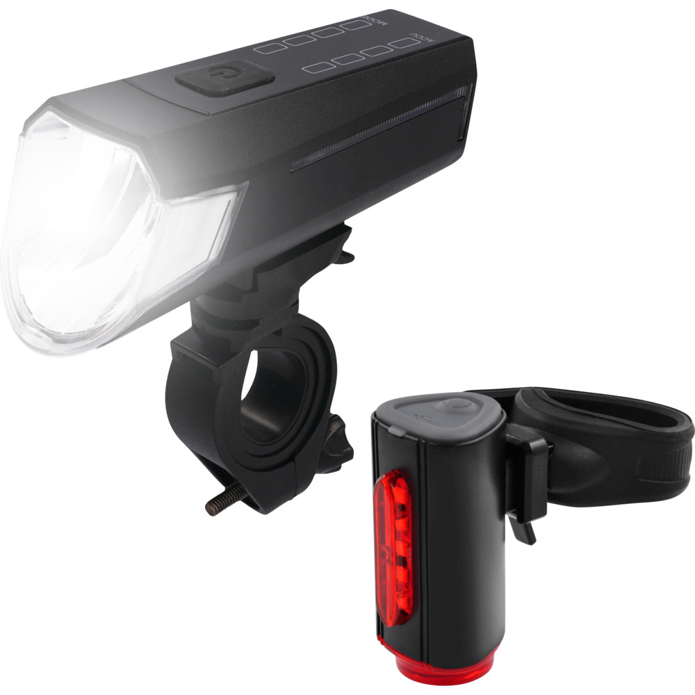 LED-Fahrrad-Akku-Beleuchtungsset TWIN-80/40/20 Lux mit Sensor